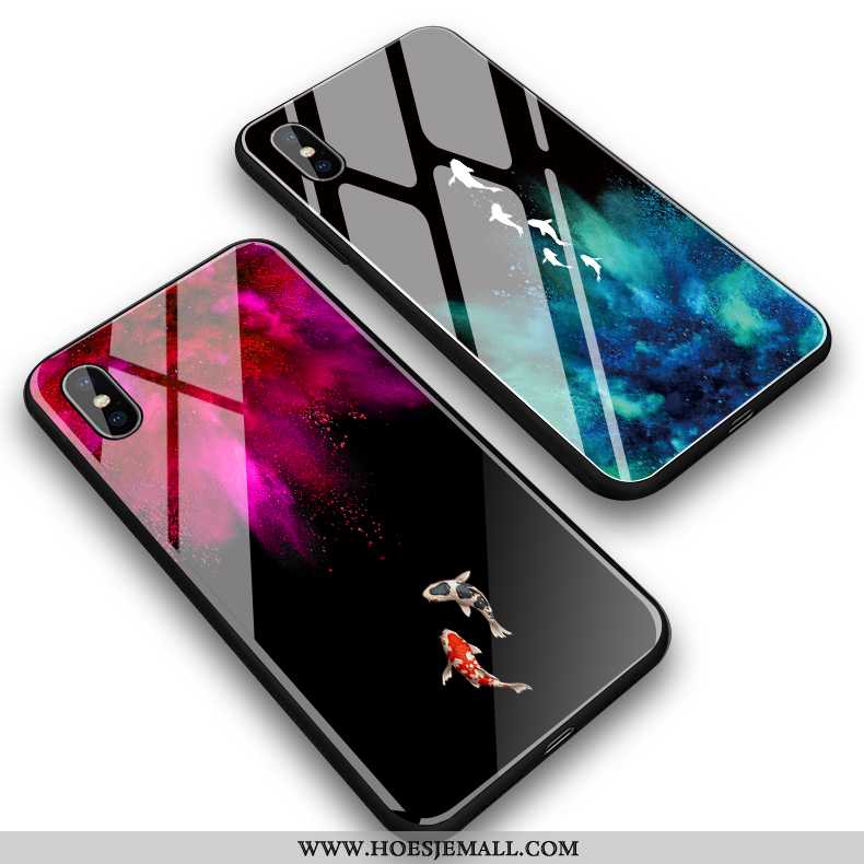 Hoes iPhone Xs Max Glas Scheppend Vers Eenvoudige Hoesje Kunst Siliconen Rood