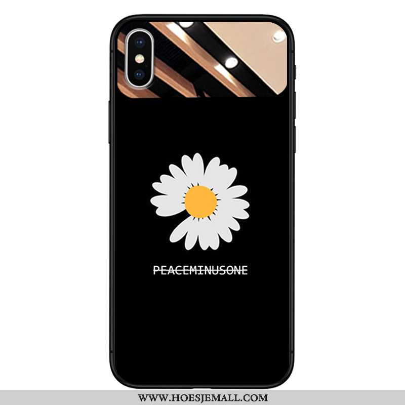 Hoes iPhone Xs Max Trend Glas Mobiele Telefoon Hoesje High End Zwart Zwarte