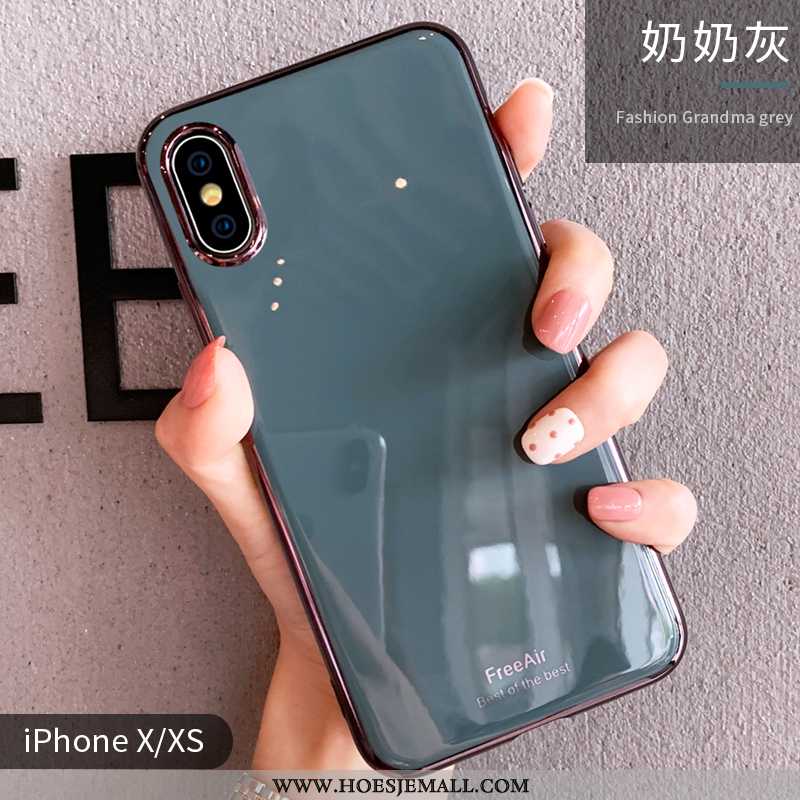 Hoesje iPhone Xs Max Trend Super Siliconen Mobiele Telefoon Wit Net Red Licht Witte