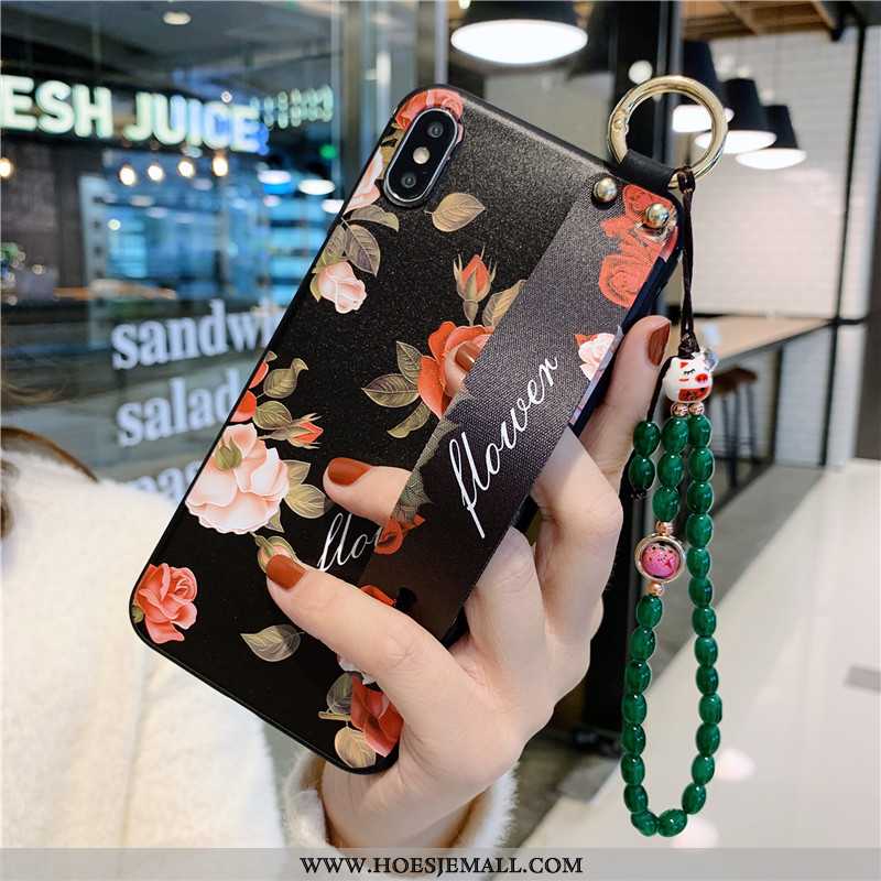 Hoes iPhone Xs Max Bescherming Vintage Armbanden All Inclusive Hoesje Wind Zwart Zwarte