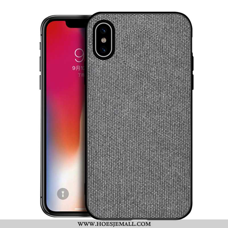 Hoes iPhone Xs Max Schrobben Patroon Hoesje All Inclusive Bescherming Mobiele Telefoon Grijs