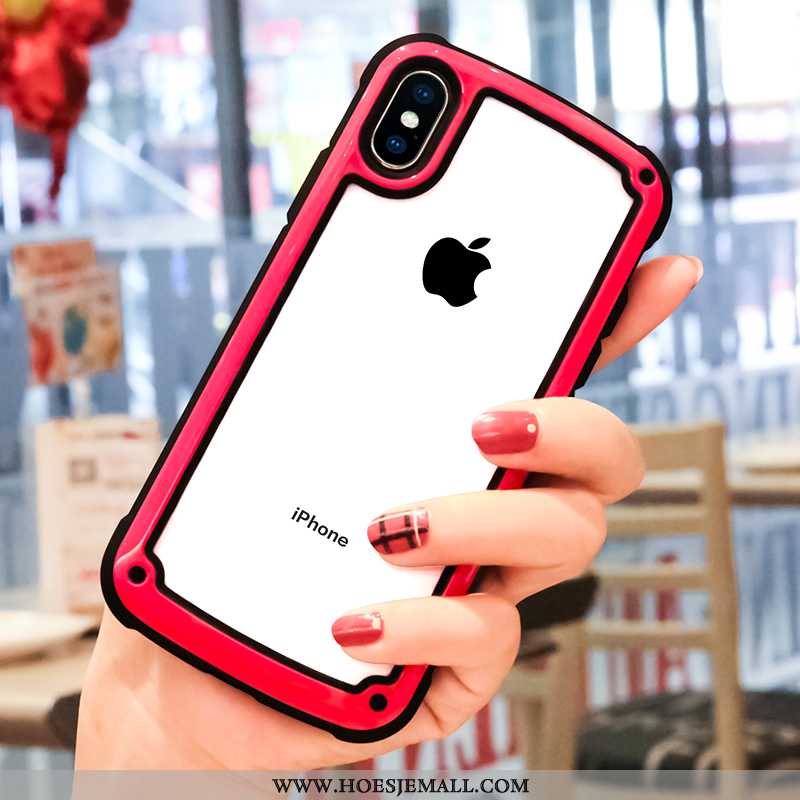 Hoes iPhone Xs Max Siliconen Bescherming Mobiele Telefoon Zacht Rood Hoesje Anti-fall