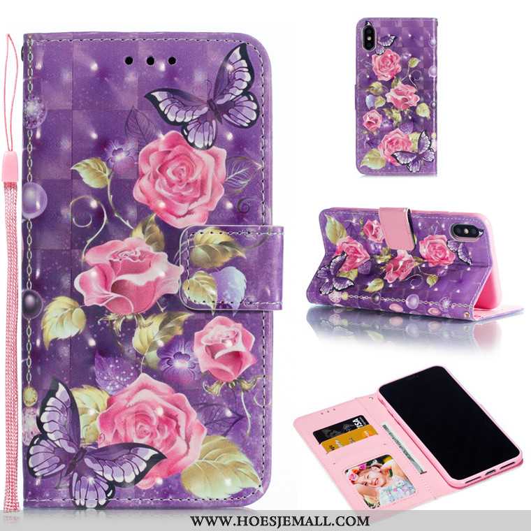 Hoesje iPhone Xs Max Mooie Bescherming Clamshell Purper Hoes Anti-fall