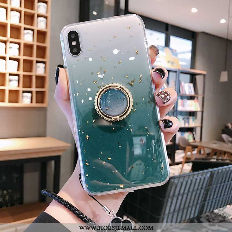 Hoes iPhone Xs Max Zacht Siliconen All Inclusive Mobiele Telefoon Persoonlijk Goud Turquoise