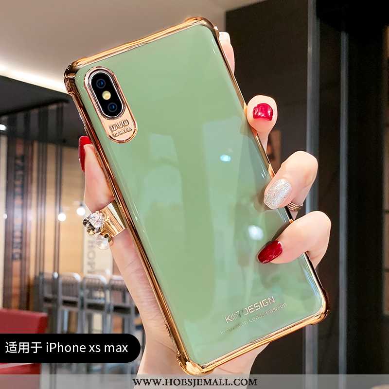 Hoes iPhone Xs Max Persoonlijk Scheppend High End Anti-fall Siliconen Hoesje Groen