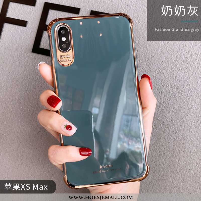 Hoes iPhone Xs Max Persoonlijk Scheppend High End Anti-fall Siliconen Hoesje Groen