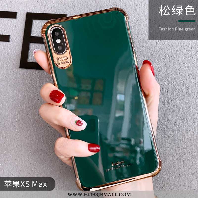 Hoes iPhone Xs Max Persoonlijk Scheppend High End Anti-fall Siliconen Hoesje Groen