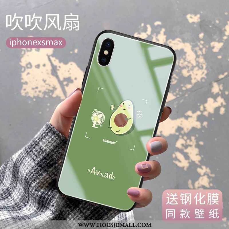 Hoesje iPhone Xs Max Glas Madeliefjes Anti-fall Koe Mobiele Telefoon Nieuw Groen