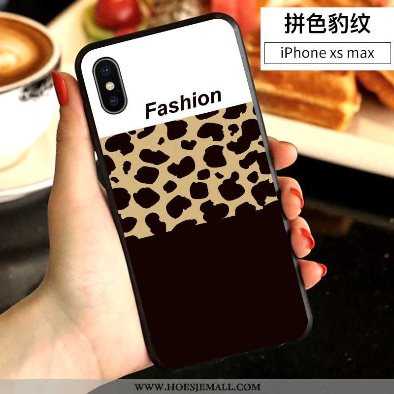 Hoesje iPhone Xs Max Mooie Siliconen Anti-fall Net Red Mobiele Telefoon Spotprent Wit Witte