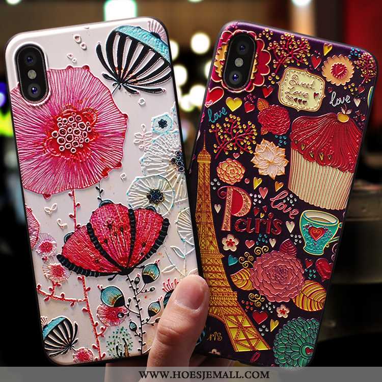 Hoesje iPhone Xs Max Scheppend Spotprent Zacht Anti-fall Dun Mobiele Telefoon Roze