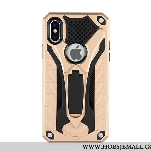 Hoesje iPhone Xs Max Bescherming All Inclusive Zwart Pantser Mobiele Telefoon Anti-fall Zwarte