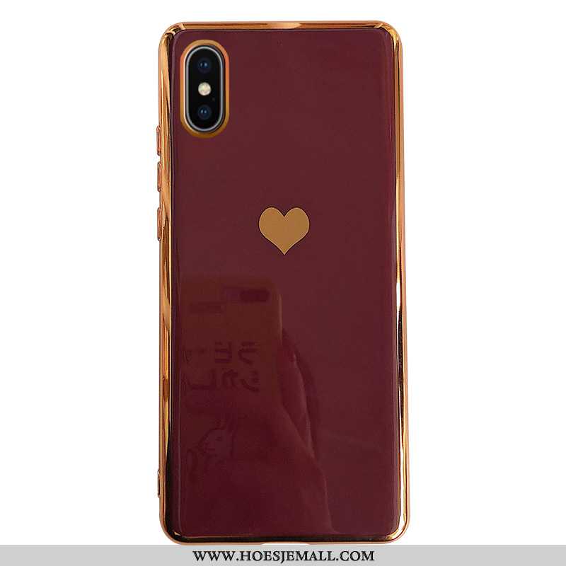 Hoesje iPhone Xs Max Siliconen Persoonlijk Anti-fall Mobiele Telefoon Liefde Eenvoudige Hoes Rood