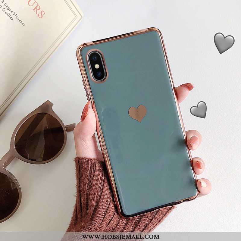 Hoesje iPhone Xs Max Siliconen Persoonlijk Anti-fall Mobiele Telefoon Liefde Eenvoudige Hoes Rood