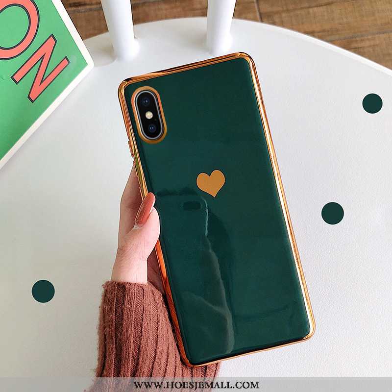 Hoesje iPhone Xs Max Siliconen Persoonlijk Anti-fall Mobiele Telefoon Liefde Eenvoudige Hoes Rood