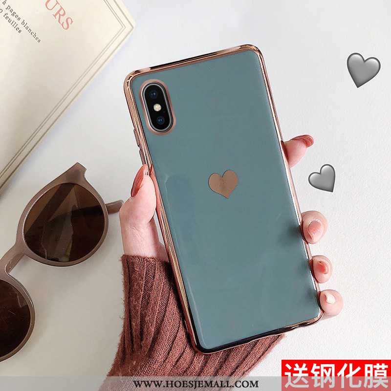 Hoesje iPhone Xs Max Siliconen Persoonlijk Anti-fall Mobiele Telefoon Liefde Eenvoudige Hoes Rood