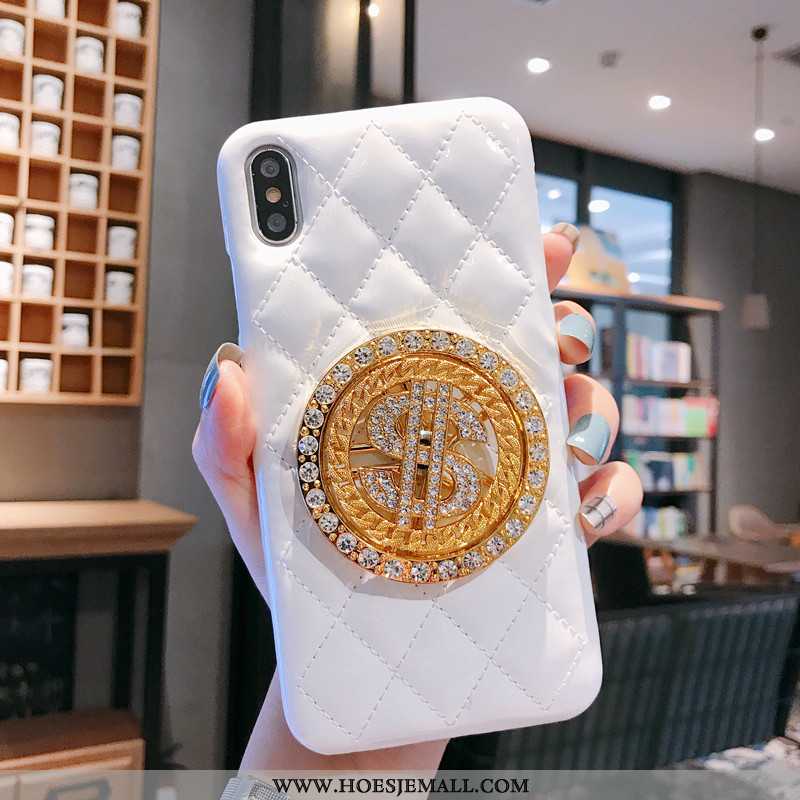 Hoesje iPhone Xs Bescherming Leren Wit Goud Mobiele Telefoon Mini Geurige Witte