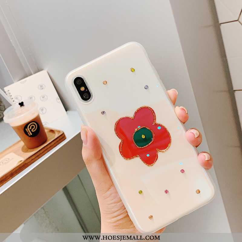 Hoesje iPhone Xs Trend Scheppend Bloemen Mini Rood Mooie