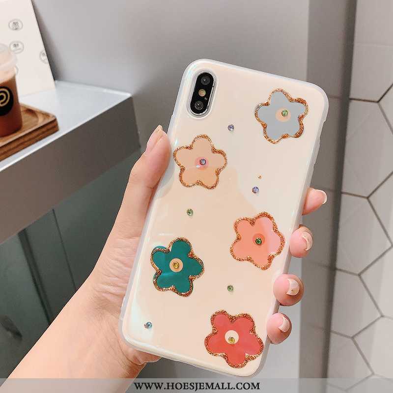 Hoesje iPhone Xs Trend Scheppend Bloemen Mini Rood Mooie