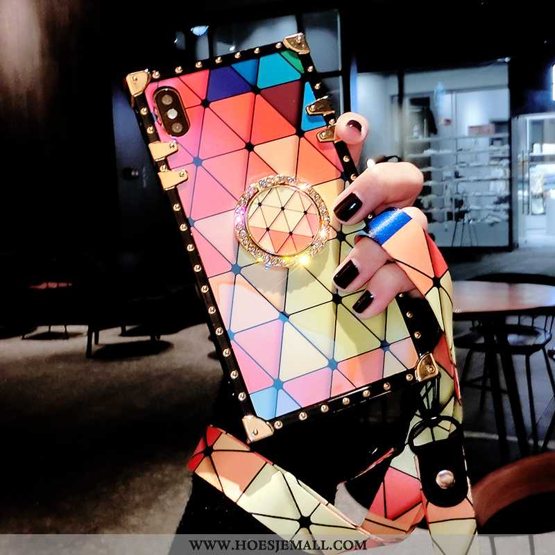 Hoesje iPhone Xs Persoonlijk Trend Siliconen Blauw Net Red High End Blauwe