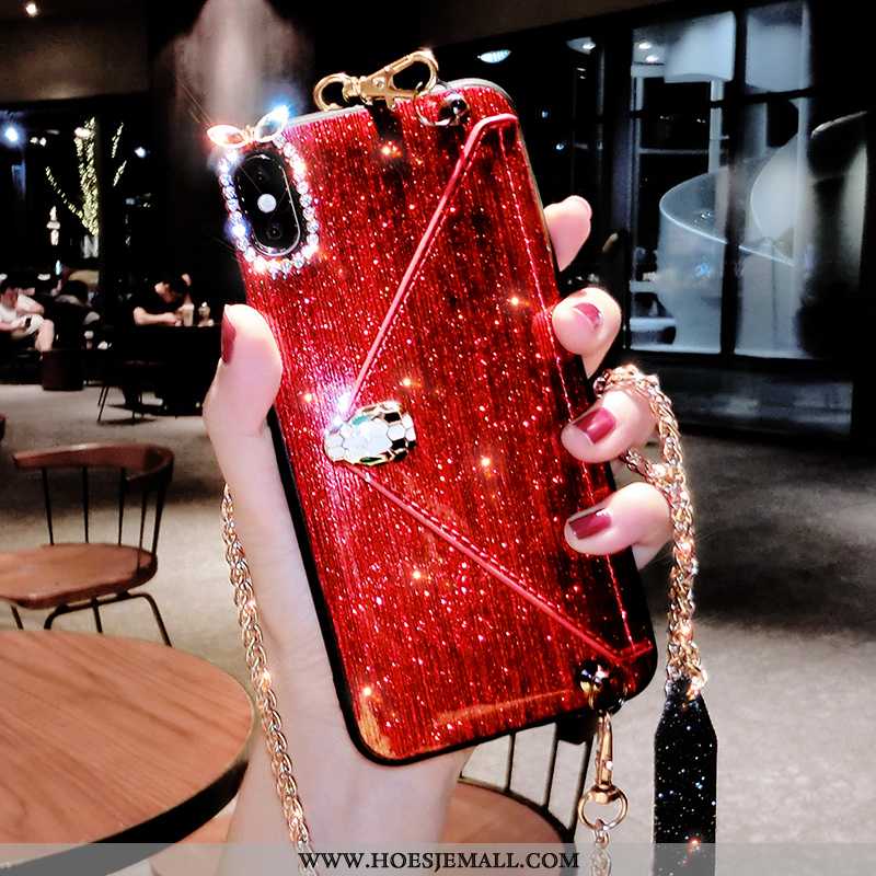 Hoes iPhone Xs Trend Met Strass Mobiele Telefoon Zwart Persoonlijk Net Red Hoesje Zwarte