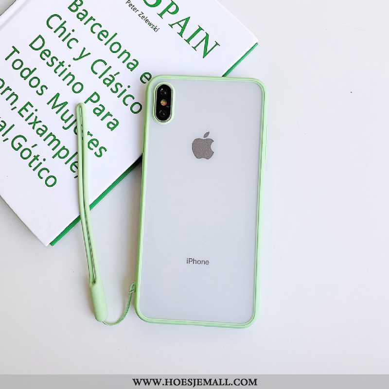 Hoes iPhone Xs Schrobben Hanger Dun Doorzichtig Super Hoesje Eenvoudige Groen