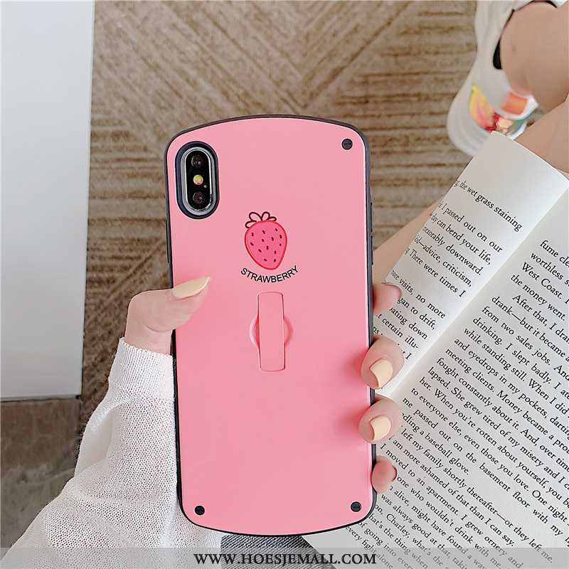 Hoesje iPhone Xs Scheppend Zacht Ring Hoes Bescherming Mini Koe Roze