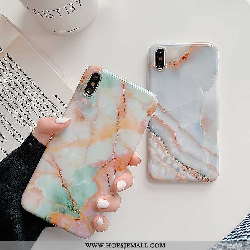 Hoes iPhone Xs Siliconen Patroon Mobiele Telefoon Hoesje Grote Zacht Groen