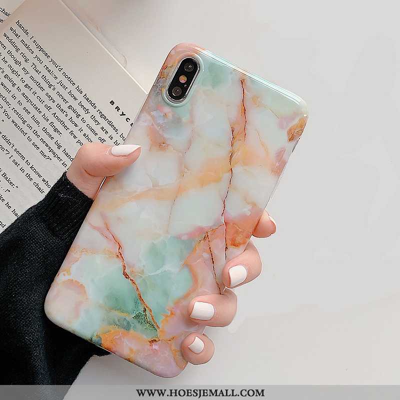 Hoes iPhone Xs Siliconen Patroon Mobiele Telefoon Hoesje Grote Zacht Groen