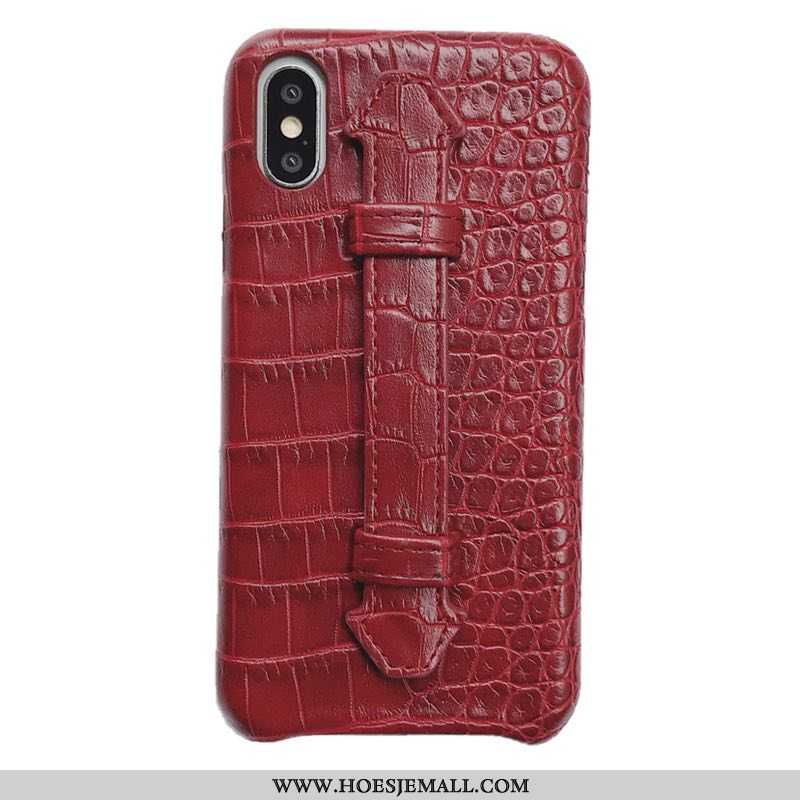 Hoes iPhone Xs Super Dun Ondersteuning High End Rood Mobiele Telefoon Leer