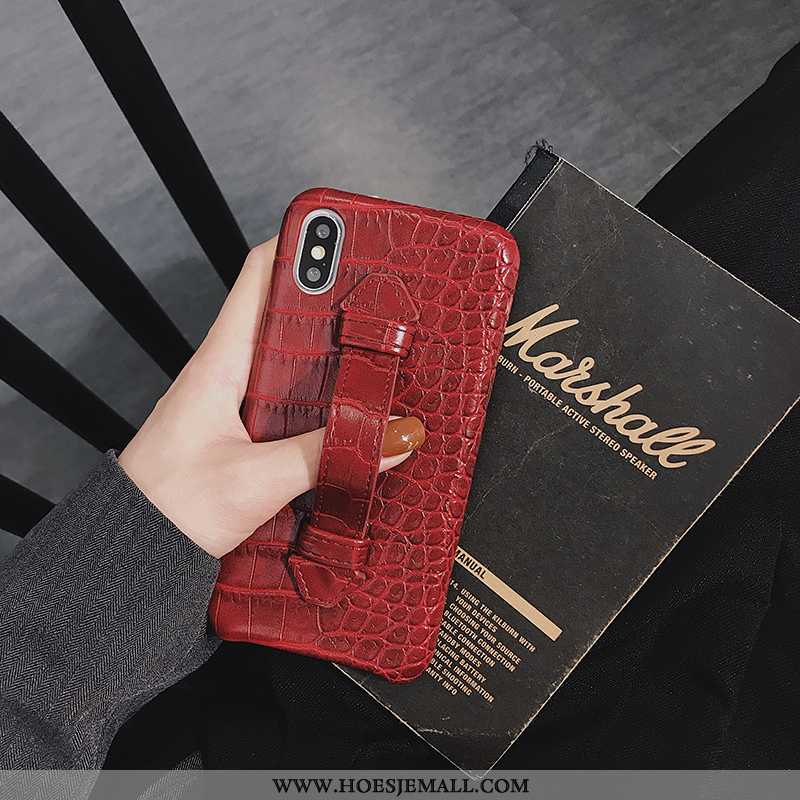 Hoes iPhone Xs Super Dun Ondersteuning High End Rood Mobiele Telefoon Leer