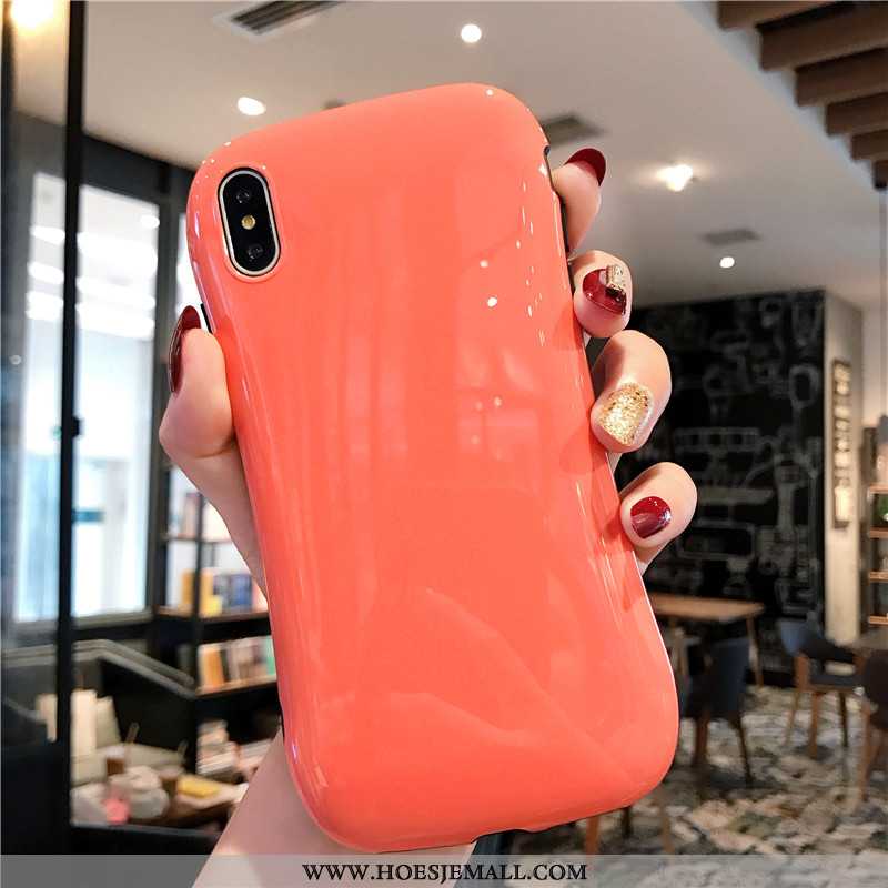 Hoesje iPhone Xs Siliconen Bescherming Zacht Hoes Oranje Mobiele Telefoon Mini