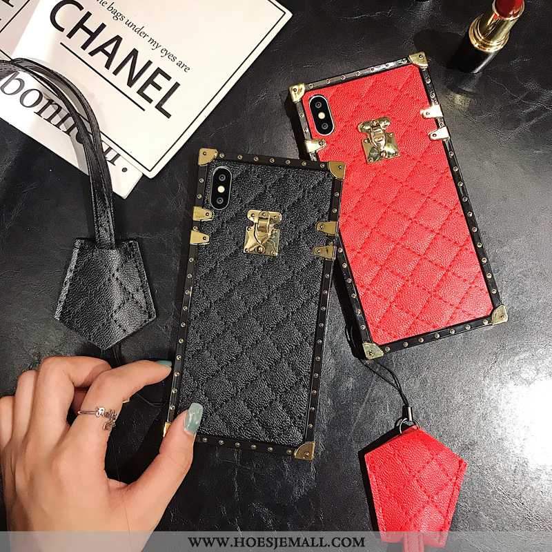 Hoesje iPhone Xs Bescherming Leren Mobiele Telefoon All Inclusive Nieuw Luxe Hoes Rood