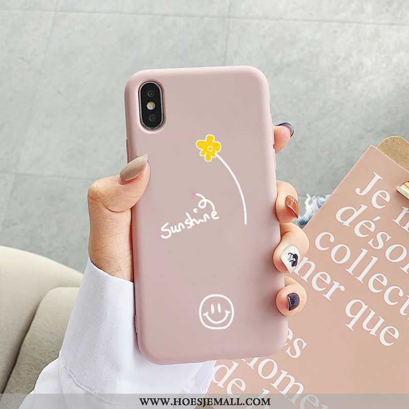 Hoesje iPhone Xs Siliconen Bescherming All Inclusive Eenvoudige Anti-fall Trend Schrobben Blauwe