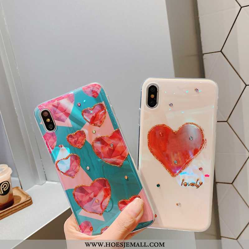 Hoes iPhone Xs Persoonlijk Scheppend Met Strass All Inclusive Trend Mobiele Telefoon Hoesje Blauwe