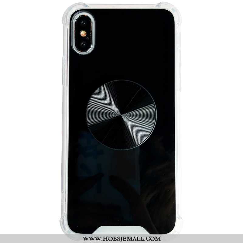 Hoes iPhone Xs Trend Gasbag Zwart Mobiele Telefoon Spiegel Effen Kleur Eenvoudige Zwarte