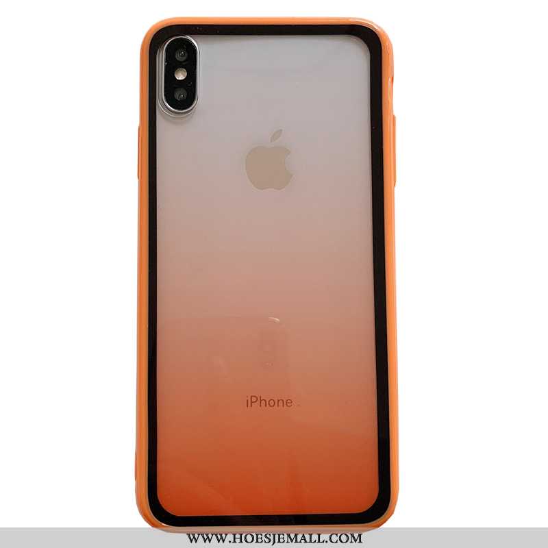 Hoesje iPhone Xs Siliconen Bescherming All Inclusive Anti-fall Doorzichtig Zacht Oranje