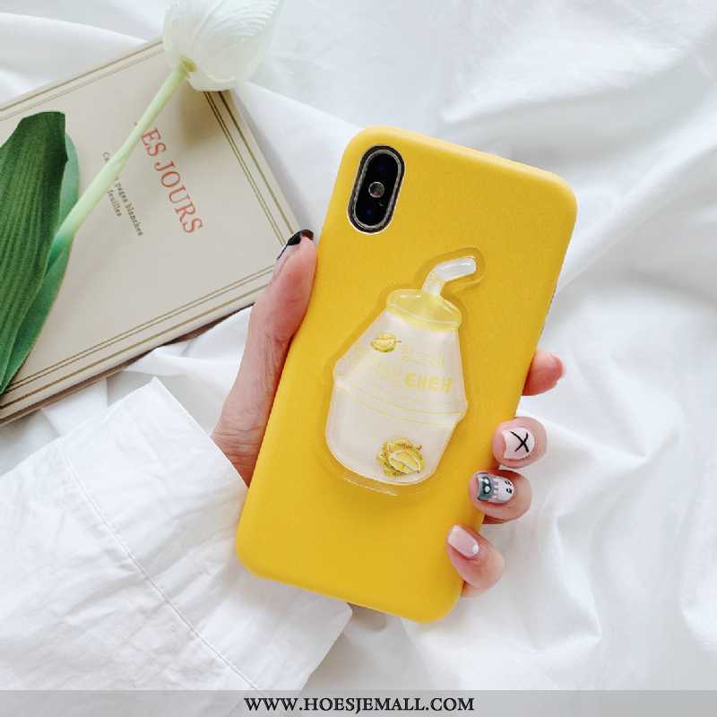 Hoesje iPhone Xs Siliconen Hoes Lovers Anti-fall Groen Vloeistof Driedimensionaal