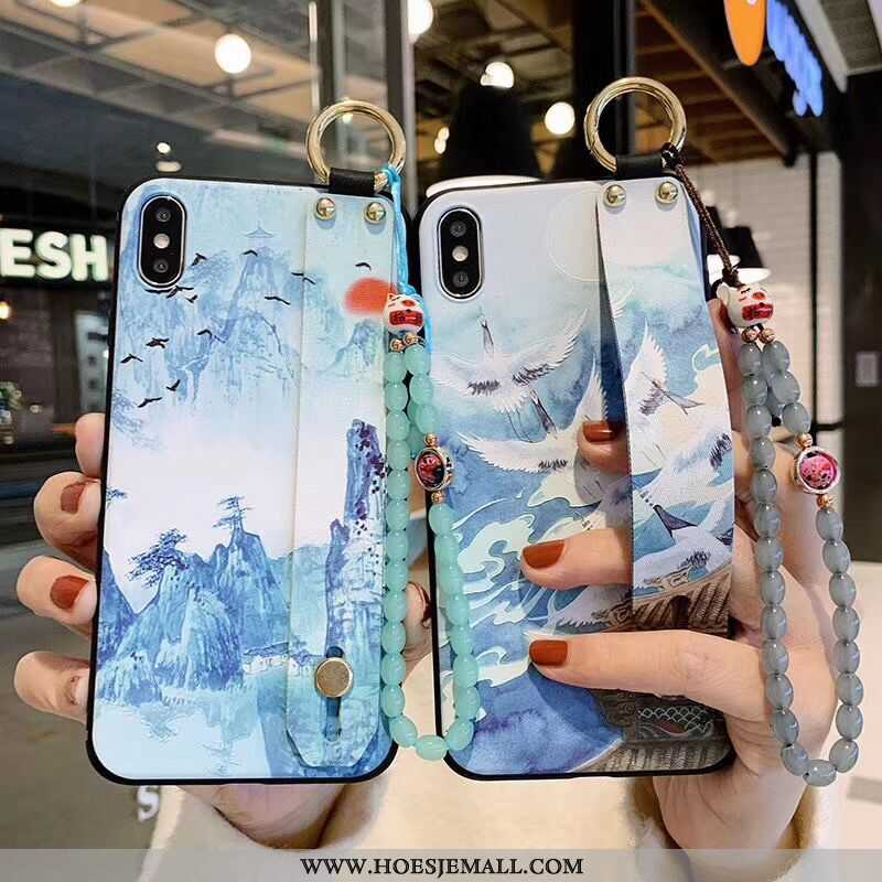 Hoesje iPhone Xs Elegante Zacht Mobiele Telefoon Siliconen Scheppend Persoonlijk Blauwe