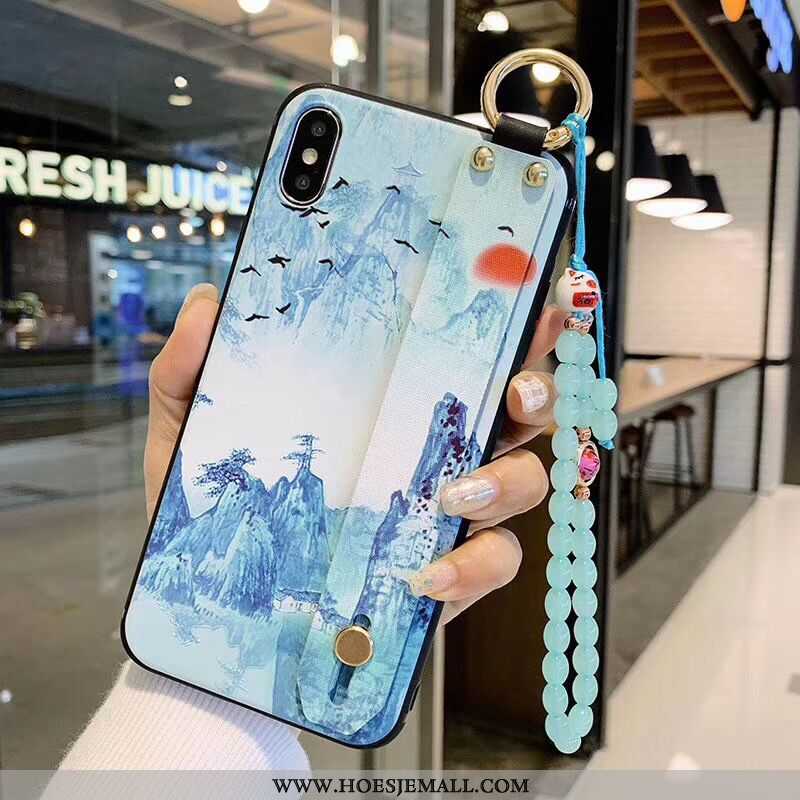 Hoesje iPhone Xs Elegante Zacht Mobiele Telefoon Siliconen Scheppend Persoonlijk Blauwe