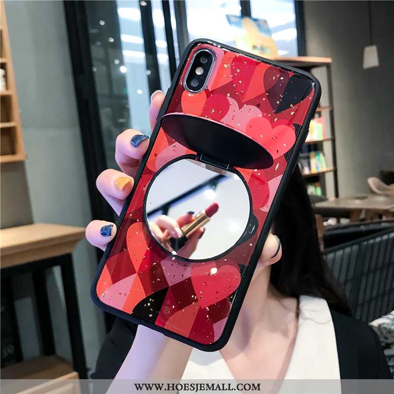 Hoes iPhone Xs Trend Glas Europa Wind Licht Ondersteuning Net Red Rood