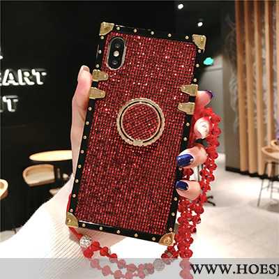 Hoes iPhone Xs Persoonlijk Scheppend Bescherming Net Red Hoesje Anti-fall Rood