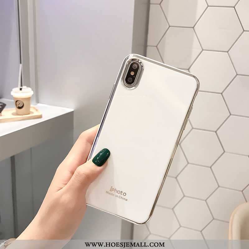 Hoes iPhone Xs Siliconen Bescherming Plating Hoesje Licht Mobiele Telefoon Geel