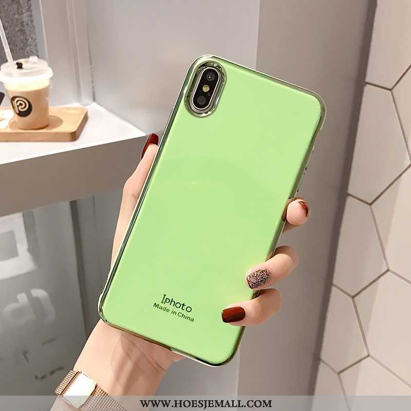 Hoes iPhone Xs Siliconen Bescherming Plating Hoesje Licht Mobiele Telefoon Geel