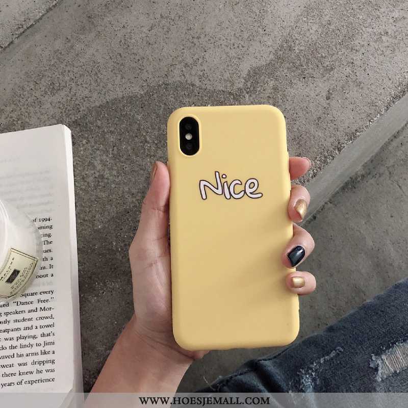 Hoesje iPhone Xs Scheppend Trend All Inclusive Schrobben Geel Siliconen