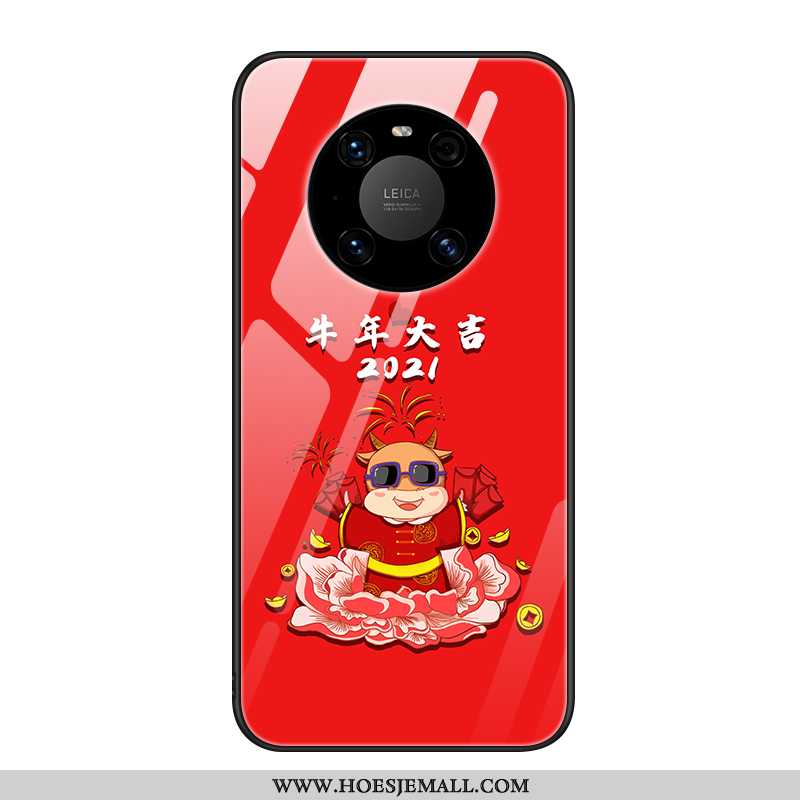 Hoesje Huawei Mate 40 Scheppend Super Mobiele Telefoon Glas All Inclusive Bescherming High End Rood