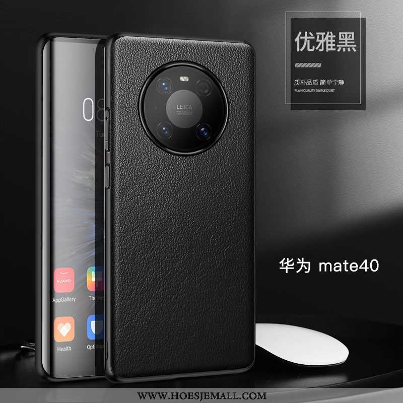 Hoes Huawei Mate 40 Persoonlijk Echt Leer All Inclusive Nieuw Bescherming Trend Groen