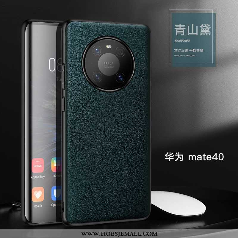 Hoes Huawei Mate 40 Persoonlijk Echt Leer All Inclusive Nieuw Bescherming Trend Groen