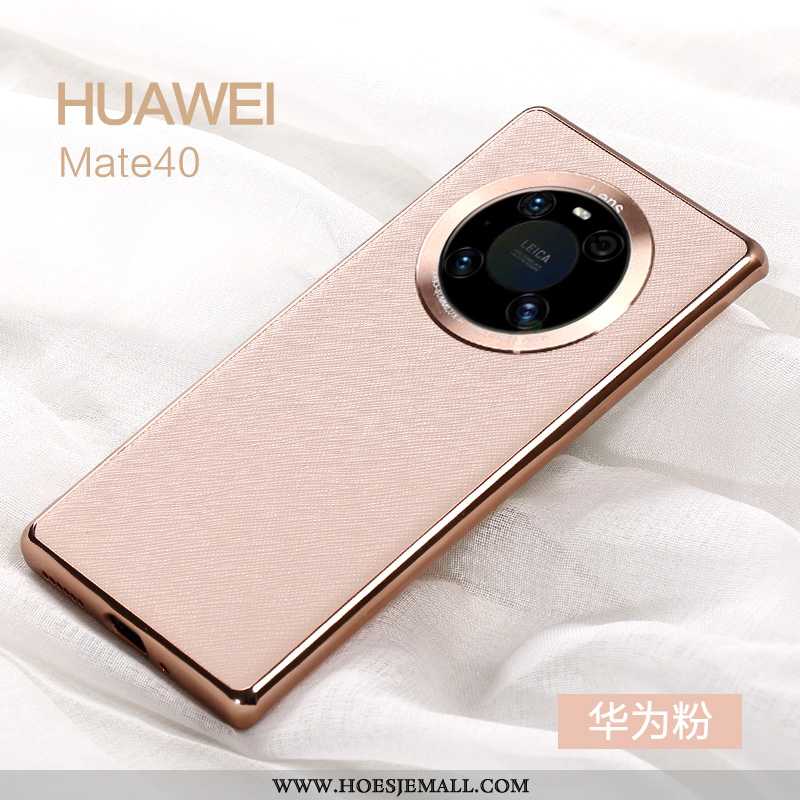 Hoesje Huawei Mate 40 Bescherming Leren Dun Mobiele Telefoon All Inclusive Hoes Roze