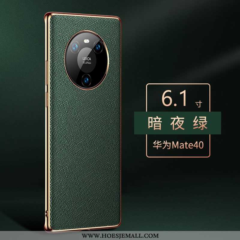 Hoes Huawei Mate 40 Echt Leer Bescherming High End Mobiele Telefoon Purper Anti-fall Luxe