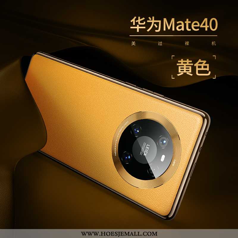 Hoesje Huawei Mate 40 Luxe Scheppend All Inclusive Patroon Dun Leer Geel